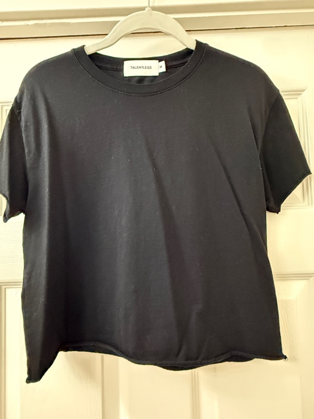 TALENTLESS Short Sleeve Black Boxy Tee